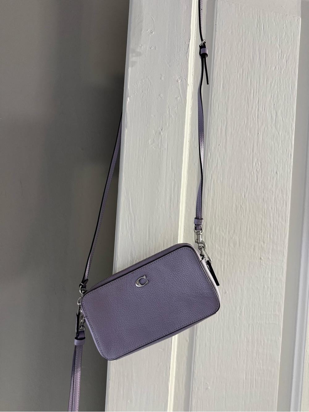 Coach Lavender Pebbled Leather Crossbody Bag